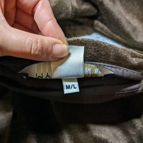 Mycra Pac Brown Coat Velvet Fleece Hood Size Medium Large Donatella - Picture 7 of 12